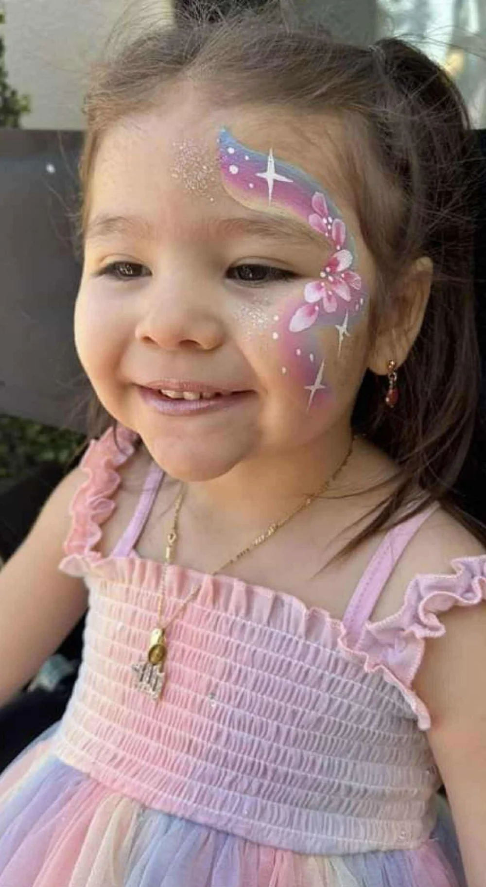 Professional Face Painting for Kids Birthday Parties in Dallas Fort Worth Houston Texas - Butterfly Flower Design by Poppin Parties TX
