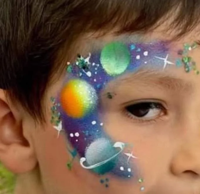Galaxy Face Painting Houston Texas - Space Themed Kids Party Entertainment Face Painter in Houston Sugar Land Katy